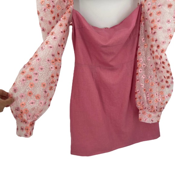 Atoir Womens Madison Mini Dress Primrose Pink US 10 Puff Sleeve Barbiecore - Picture 6 of 13